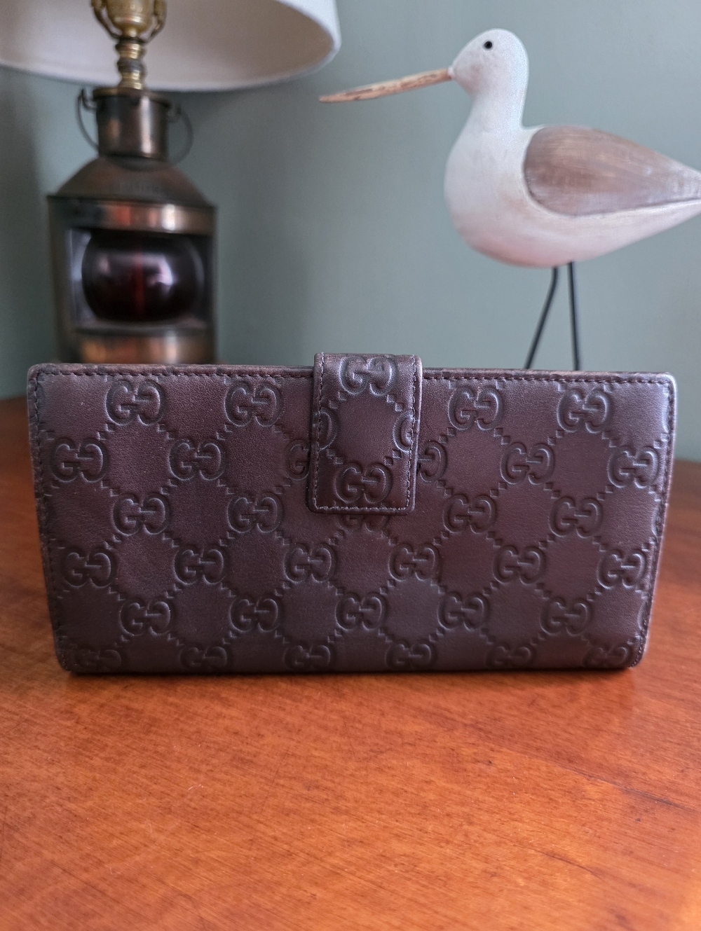 Gucci Guccissima Brown Leather Flap Wallet Gold Hardware COA - Picture 4 of 16